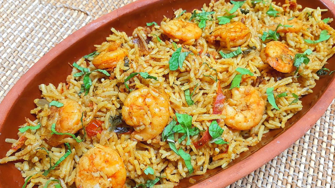 Cooker Prawns Biriyani